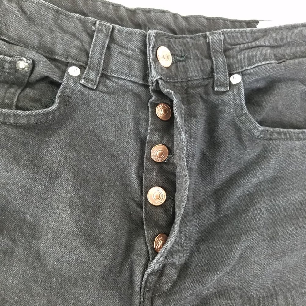 Divided Jeans Womens 8 High Rise Straight Leg Button Fly Dark Wash Black Denim - Picture 9 of 14